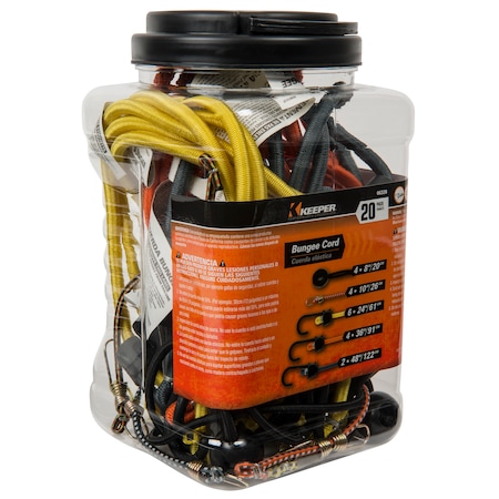 Keeper Bungee Cord, Assorted Colors, PK20 6328